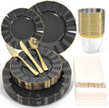 Glowserve 175 Piece Disposable Plastic Plates Dinnerware Set for 25 Guests by glowserve