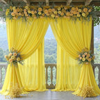 10ft x 10ft Canary Yellow Backdrop Curtain Drapes, Wrinkle-Free Sheer Chiffon Fabric Photo Backgroud Panels for Wedding Arch Party Ceremony Stage Photography Decoration - Image 7