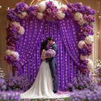 30x10ft Purple Backdrop Curtains with Lights Photo Drapes Wrinkle Free Fabric Backdrop Curtain for Wedding Birthday Party Baby Shower Bridal Shower Home Party Background Decorations - Image 3
