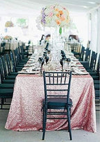 SquarePie Sequin Tablecloth 90 x 156 Inch Fuchsia Pink Sparkly Table Linen for Wedding Party - Image 3