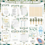 Sherr 476 Pcs Greenery Baby Shower Games, 9 Styles Baby Shower Activities - Image 3
