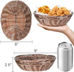 Yesland 16 Pcs Plastic Oval Basket for Gifts Empty, Small Bread Basket Food Storage Baskets with Clear Gift Bags and Colorful Pull Bows, 9 X 6 X 2.5 Inches Bin for Kitchen Restaurant Christmas - Image 2