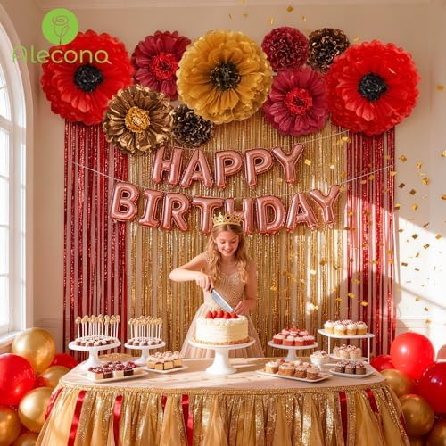 Alecono 9 Pcs Giant Paper Flowers Decorations for Wall (24", 20", 14") - Image 4