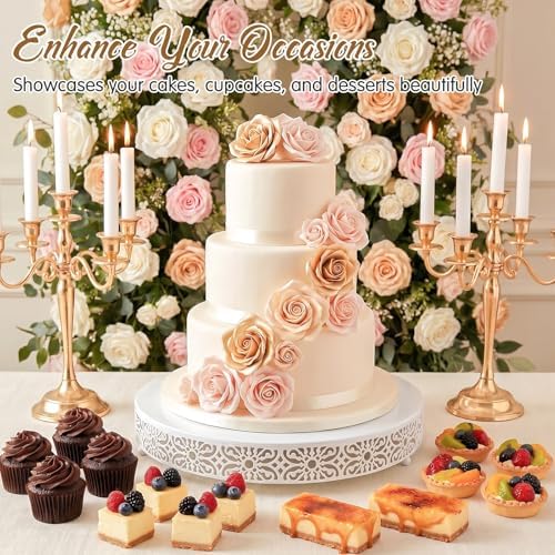 Wenqik 20 Inch Cake Stand Round Metal Cupcake - Image 6