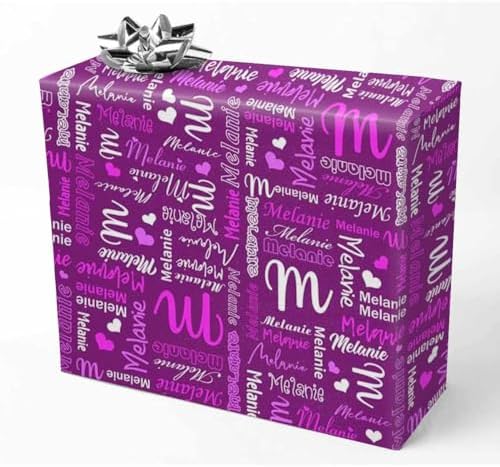 AOFUN Custom Name Text Personalized Gift Wrapping Paper Best Wrapping Paper Christmas Fashion Birthday Gift Cool Wrapping Paper Christmas Wrapping Supplies 5 Rolls 58" x 23" by Unknown
