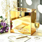 Gold Mirror Acrylic Wedding Card Box - Image 6