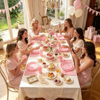 250Pcs Disposable Light Pink Plastic Plates and Napkins for Birthday Party - Image 5