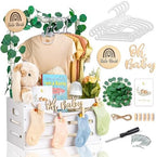 Giftacity Wooden Baby Shower Crate, Large White Personalized Gift Basket by %E2%80%8EGIFTACITY