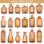 18pcs Amber Glass Bud Vase Set, Gold Small Flower Vases for Centerpieces - Image 2