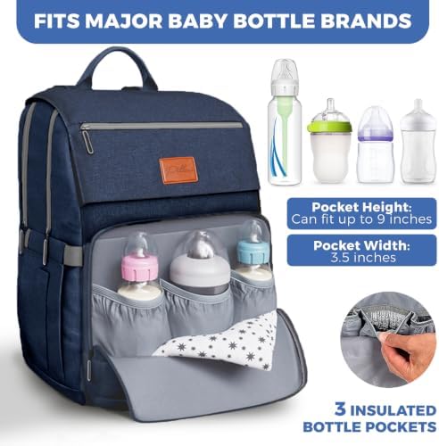 Pillani Baby Diaper Bag Backpack - Baby Bag for Girls & Boys, Large Waterproof Diaper Backpack - Baby Shower Gifts for Boys & Registry Must Haves - Travel Diaper Bags with Changing Pad - Newborn Stuff - Image 3