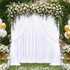 White Backdrop Curtains 20ftx10ft Wedding Polyester Photo Drapes - Image 5