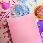 Nexmint Pink Gift Bags 8"x10.5": 96 Pack Bulk Medium Kraft Paper Bags with Handle. Great for Birthdays,Baby Shower,Gifts,Gender Reveal,Party Favors,Treats,Goodies,Shopping,Business,Retail,Bakery - Image 4