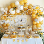 Silipull 2 Pcs 22 x 12 Inch Large Wood Honeycomb Decoration Honeycomb Wall Decor Wood Hexagon Decor Bee Wall Hanging Decoration for Living Room Garden Bedroom Office Home Party(Wood Color) - Image 2
