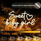 Britrio Sweet Baby Girl Neon Sign Baby Shower 1st Birthday Party Backdrop - Image 4