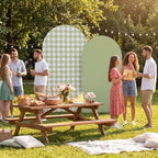 Tegeme 2 Set Gingham Arch Backdrop Cover 7.2ft 6.6ft Arch Cover, Green - Image 6