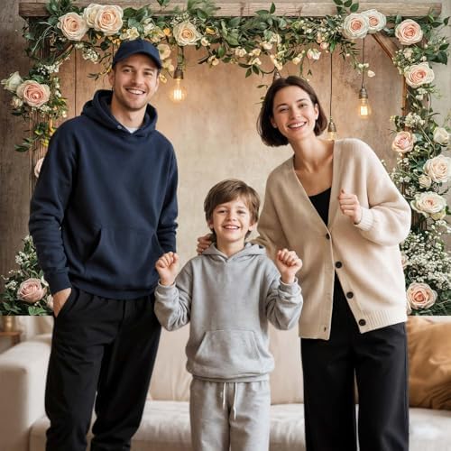 10x10ft Country Wedding Photography Backdrop Floral Rustic Roses Farmhouse Wooden Door Backdrop Pink Flower Birthday Baby Shower Wedding Bridal Party Banner Photo Booth Props Anniversary Background - Image 6