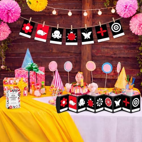 Sinload 57 Pcs Baby DIY High Contrast Card Games Set, Red,Black - Image 6