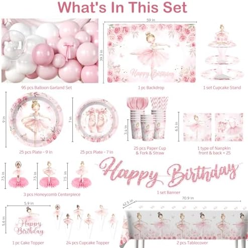 Ballerina Birthday Party Decorations Girls, Party Decor All-in-One - Image 2