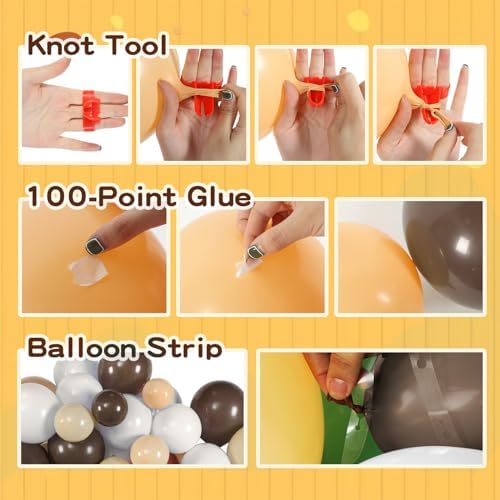 Bear Baby Shower Decorations, 185 Balloon Kit,Brown, Nude, White - Image 4