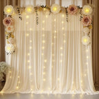 10ft x 10ft Champagne Backdrop Curtains, Wrinkle-Free Sheer Chiffon Fabric Photo Backdrop Drapes for Wedding Arch Party Ceremony Stage Photography Decorations - Image 7