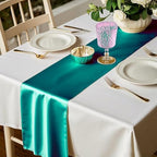 Satin Teal Chair Sashes Bows 50 Pack 7x108 inches Wedding Chair Ribbons - Image 2