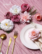 Artificial Flower Box Set Faux Flowers Fake Roses with Stems for DIY - Image 5