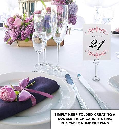 Classic Flourish Table Numbers, Ruby Red, 1-100 - Image 3