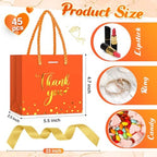 Jetec 45 Pcs Mini Thank You Gift Bag with Handle, Orange/gold - Image 3