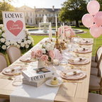 Liacere 350PCS Pink Plates Disposable-PinK Plates 50guest Baroque Plastic Dinnerware include 100Plates, 50Pack Pre Rolled Napkins with Silverware 50Cups Perfect for Wedding & Party & Baby shower - Image 3