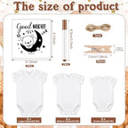 Panitay 126 Pcs Baby Shower DIY Bodysuit Set Bib 25 Blank White Newborn Bodysuit 25 Stencils 24 Marker 1 Sign 50 Pins(Bear) - Image 4