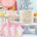 145 Pieces Baby Shower Favors for Guest Pink Bear Ballpoint Pens and Keychains Gifts for Baby Girls Bulk Retractable Baby Shower Pens Gender Reveal Thank You Cards Souvenirs Prizes Party Favors - Image 5