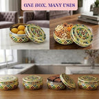 LOVENSPIRE Meenakari Stainless Steel Storage Box with Lid (250gm) Decorative Round Indian Food Container for Sweets, Kitchen Items & Return Gift Favors Pack of 20 - Image 7