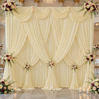 50x10FT Backdrop Curtains with Rod Pockets - Wrinkle Free Photo Stage Backdrop 10 Panels Curtains Drapes for Photography Wedding Party Baby Shower Decorations (Champagne) - Image 2