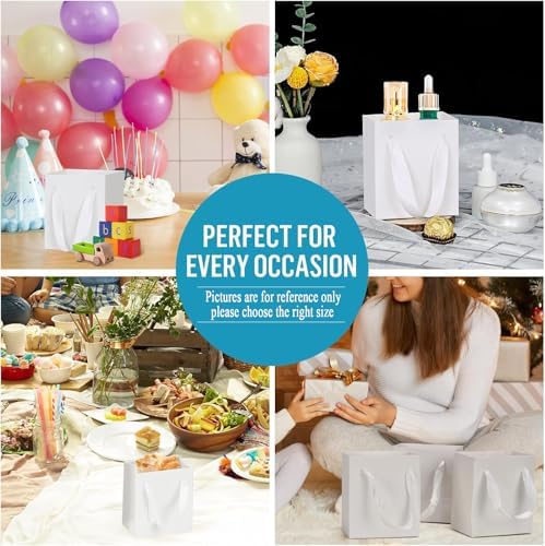 Aosric White Gift Bags with Tissue Paper, 30 Pack, 8x5x10 Inch - Image 7