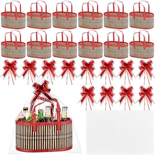 Reallnaive 12 Set 12“ Fall Thanksgiving Bamboo Empty Gift Basket, Oval by Reallnaive