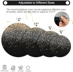 Gallety 7.2 FT Black and Gold Round Backdrop Cover for 5 to 7.2FT Circle Arch Stand - Adjustable Sparkly Glitter Circle Backdrop Cover for Wedding Graduation 1920s Party Gold Birthday Decorations - Image 2
