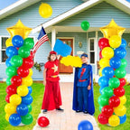 Seematn 2 Sets Balloon Stand Kit Hero Themed Party Decor 142 Pcs Adjustable Balloons Column Stand Kit 6.6 ft Arch Stands with Base Telescopic for Floor Decor for Birthday Baby Shower Party Supplies - Image 2