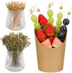 100 Sets Small Charcuterie Cups with Sticks, 8 Oz Disposable Paper French Fry Holders (100 Cups + 200 Cocktail Picks), Snack Boxes Appetizers Cup, Party Board Favor for all Occasions by Unknown