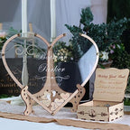 Wedding Guest Book Alternative,with Box and Small Hearts,Personalized Heart Drop Guest Sign for Rustic Wedding Decorations,Anniversary and Baby Shower(style10, Heart) - Image 5