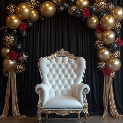 30x10FT Black Backdrop Curtains for Wedding Parties, Wrinkle Free Photo Backdrop Curtains for Wedding Birthday Party Baby Shower, Fabric Drape with Rod Pockets 5ft x 10ft, 6 Panels - Image 5