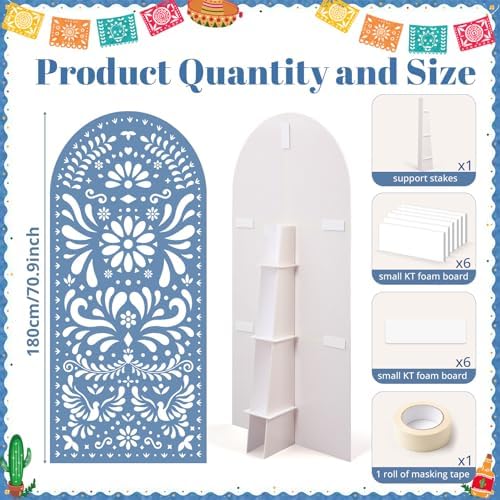 Gerrii 6 ft Cielito Lindo Arch Backdrop, All-in-one Stand up, Blue - Image 2