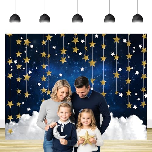 Star Backdrop Twinkle Little Stars Backdrop Starry Night Background 8x6FT - Image 2