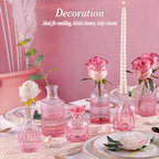 UPBUD Pink Glass Bud Vases Set of 12, Mini Flower Vase for Centerpieces - Image 3