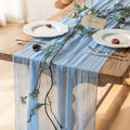 10Pcs Light Blue Cheesecloth Table Runner 120 Inches for Party Home Decor by KEKETOARRANGE