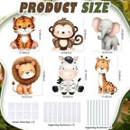 6 Pcs Large Safari Animals Cardboard Cutouts Wildlife Jungle Party Decoration for Birthday Supplies Zoo Animal Baby Shower Birthday Decoration Forest Camp Themed Decor Photo Booth Props - Image 4