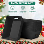AFOROEOA 6PACK Black Baskets For Gifts Empty, 10x12”Thick Black Gift Basket with 6 Bows 6 Bags Empty Gift Baskets for Christmas Thanksgiving Wedding Birthday Party Wrapping Gift - Image 6