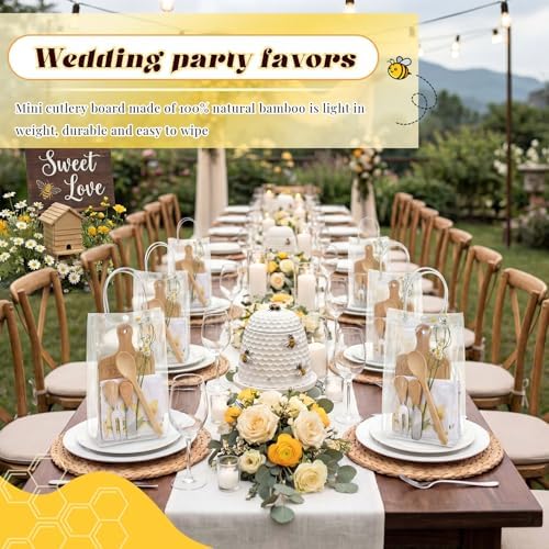 Nuenen 6 Sets Baby Shower Game Prizes Bee Mini Charcuterie Board, Rectangle - Image 6
