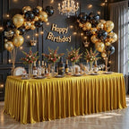 Wish Care Gold Satin Table Clothes for 4 Foot Rectangle Tables, 4FT Wrinkle Resistant Glitter Rectangle Tablecloths, Party Table Covers for Wedding Banquet, Baby Shower, Birthday, Holiday Dinner - Image 4