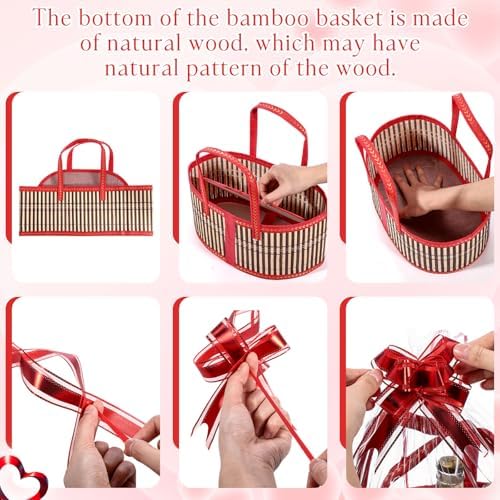 Reallnaive 12 Set 12“ Fall Thanksgiving Bamboo Empty Gift Basket, Oval - Image 3