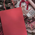 Nexmint Poinsetta Red Christmas Gift Bag Medium 8"x10.5": 120 Pack Bulk Medium Karft Paper Bags with Handle. Great for Holidays,Gifts,Party Favors,Treats,Goodies,Candies,Shopping,Business,Retail - Image 5